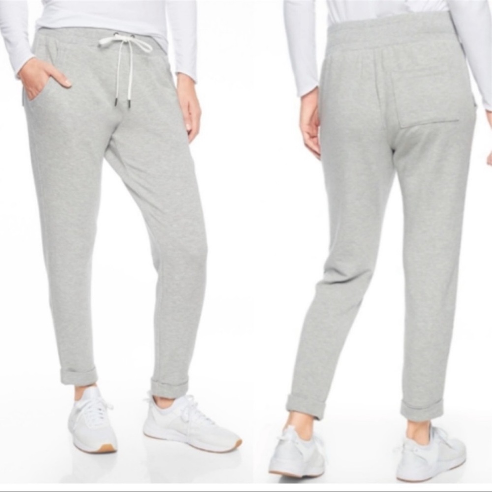 Athleta Luxe Coaster Jogger Sweatpants Light Gray